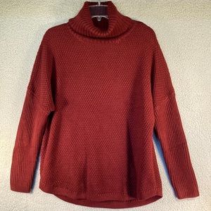 Merokeety Sweater‎ Women's Small Burgundy Turtle Neck Pullover Relaxed NEW